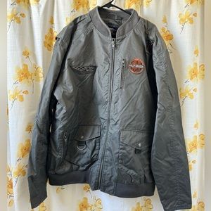 Grey Harley Davidson Bomber Jacket